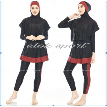 BAJU RENANG MUSLIM SYAR'I JUMBO BAJU RENANG MUSLIM JUMBO BAJU RENANG BABY DOLL DEWASA Wanita Syari