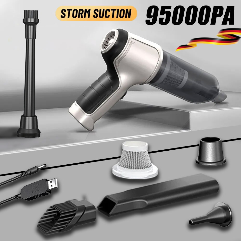 IMPORT CAR VACUUM CLEANER WIRELESS PORTABLE VACUUM MACHINE 95000PA STRONG SUCTION HANDHELD MINI