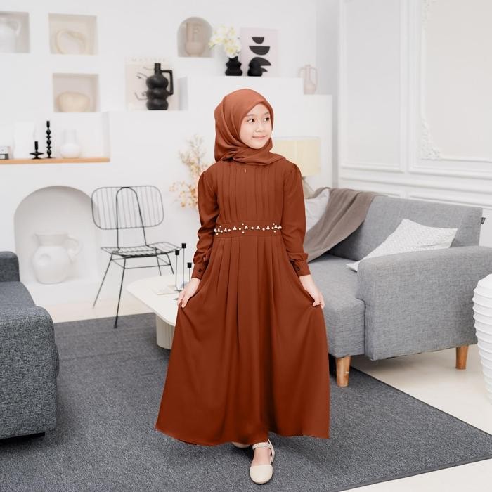 [Demore] - Reyane Baju Gamis Anak Perempuan - Outfit Dress Muslim Wanita Remaja - Syari Lebaran