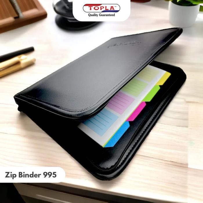 

SIAPKIRIM Map Binder Kulit A5 Topla + Zipper ZB-995 - Map Binder Kulit Resleting READY STOCK