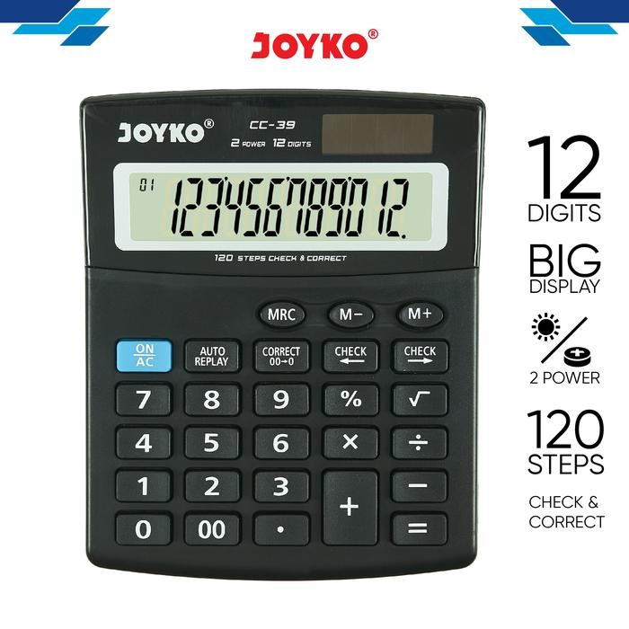 

(Gln) - Calculator / Kalkulator Joyko Cc-39 / 12 Digits / Check Correct