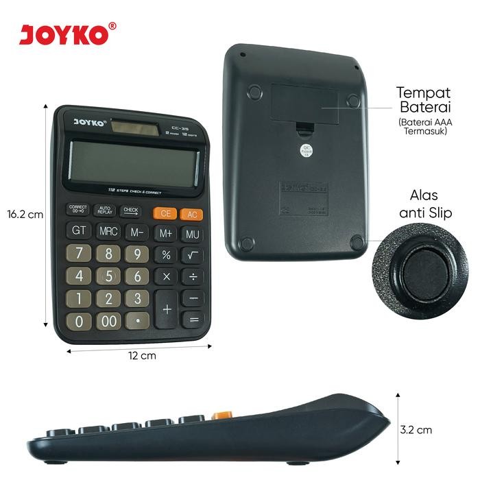

(Gln) - Calculator Kalkulator Joyko Cc-35 12 Digits Check Correct