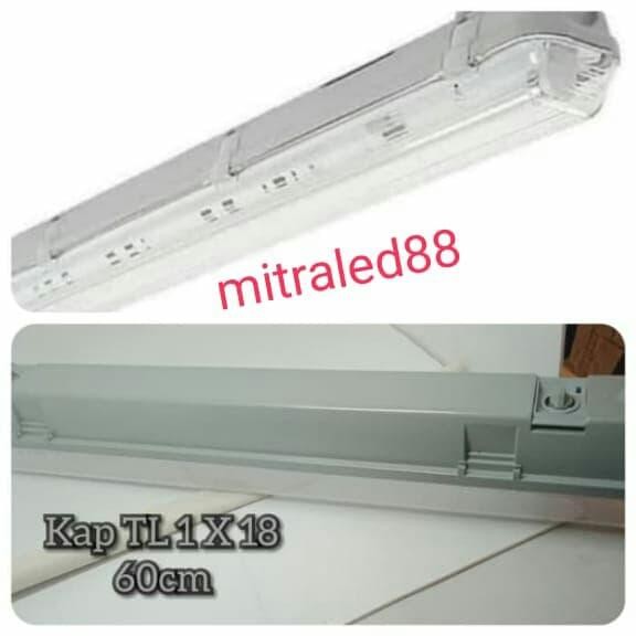 Hemat Kap Housing Watterproof 1X8W/1X8Watt 1Set Lampu Tl Led Philips 8Watt