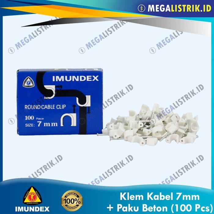 

Promo! Imundex Klem Kabel 7mm + Paku Beton ( 100 Pcs ) / Klip Kabel / Round Cable Clip Ukuran 7 mm Per Pack Terbatas