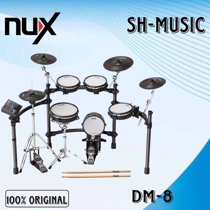 Nux DM8 Digital Elektrik Drum Kit & With Remo Mesh Heads Nux DM-8 DM 8