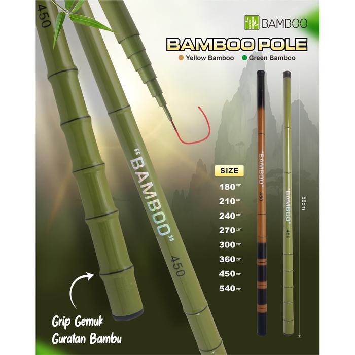 Joran Pancing Tegek/Joran Pancing Pool BAMBOO PANJANG (Lentur)
