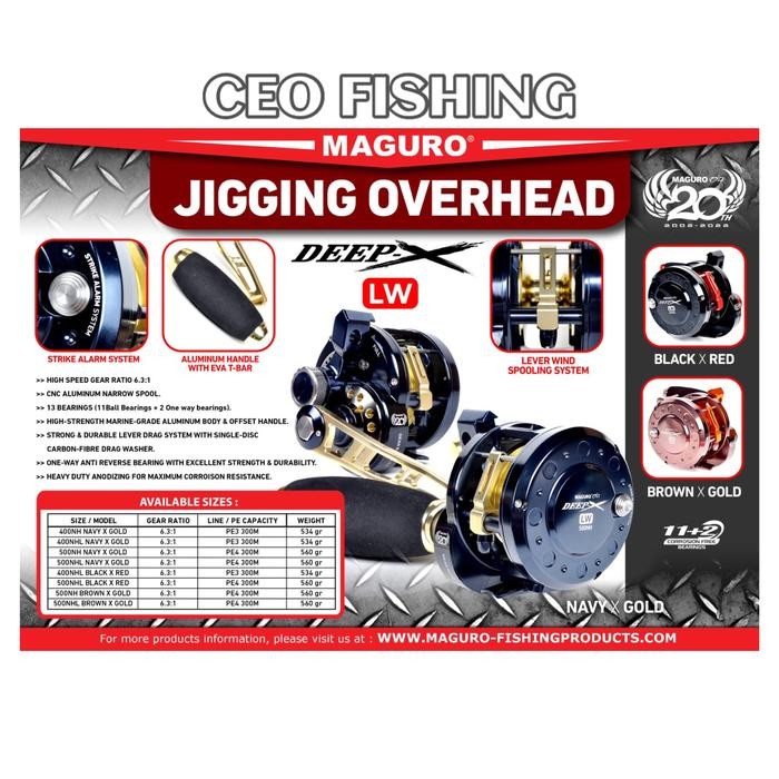 Reel OH Maguro Deep X LW 400 500 NH NHL Jigging Overhead