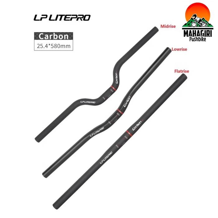 Handlebar carbon litepro stang setir lite pro flat lowrise midrise pushbike balance bike sepeda anak