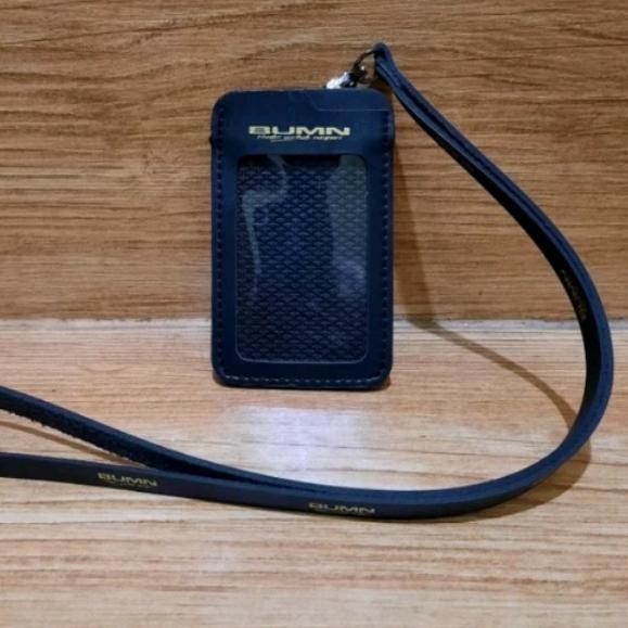 

tempat ID card kulit BUMN lanyard osis