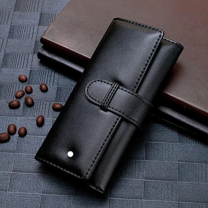 

Luxury MB Black Leather Pen Case Single /Double Pens Holder High