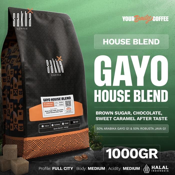 

Terlaris - Kopi Arabika Gayo Special House Blend Coffee Bean 1Kg Biji Bubuk Asli