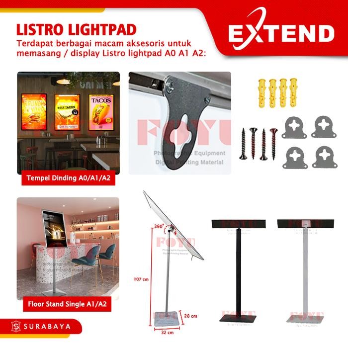 

Listro LED Menu Slim Light Pad A2 A1 A0 60x90 60x120 cm Neon Box Display Sign Board Cafe Wall Poster