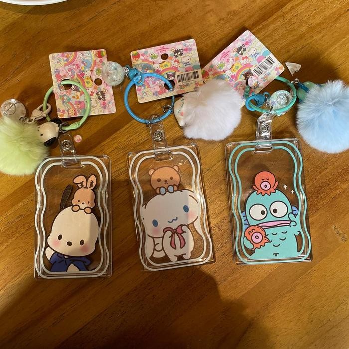 

Sanri Tag ID Name Card Holder E-Money E-Toll Card Super Cute Pompom Bulu Kuromi Melody Hanggyodon