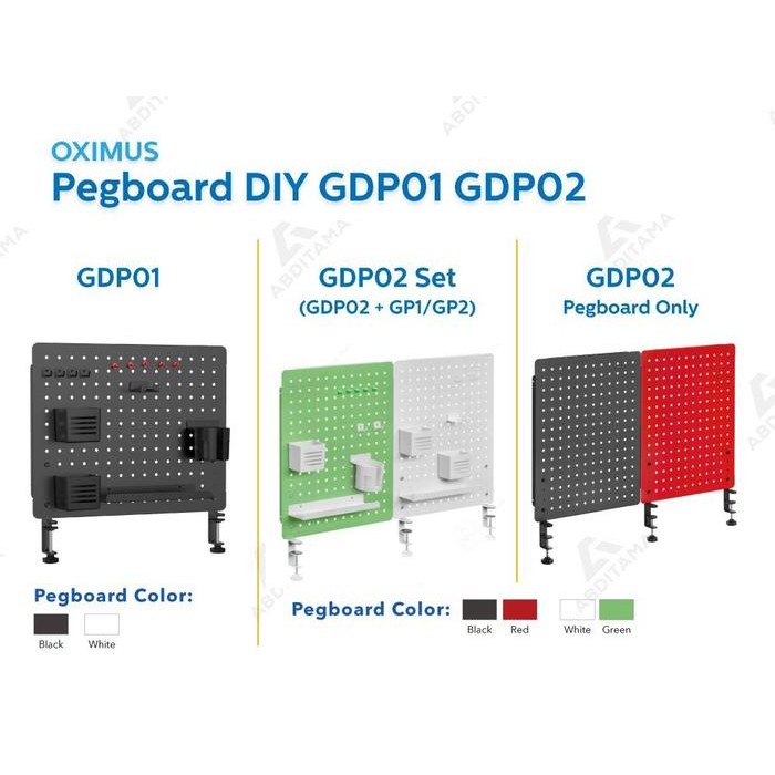 

Rak Papan Meja Modular Deskmount Pegboard DIY OXIMUS GPD01 GPD02 Besi Black