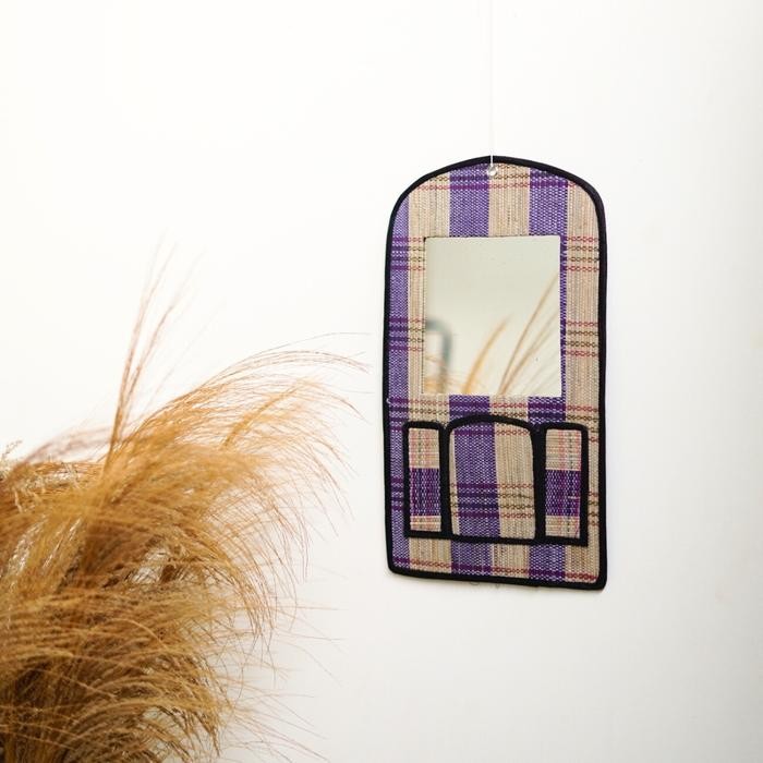 PREMIUM Cermin Gantung Anyaman Mendong Kaca Cermin Minimalis