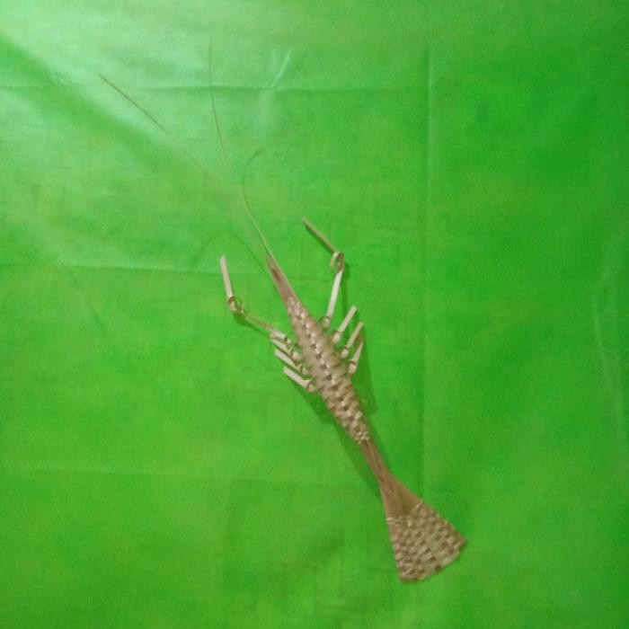 PREMIUM Hiasan dinding anyaman bambu bentuk udang