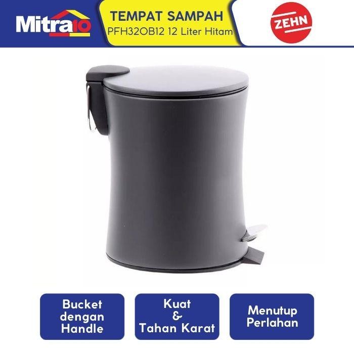 PREMIUM Zehn Tempat Sampah 12 Liter Pedal Soft Close Iron