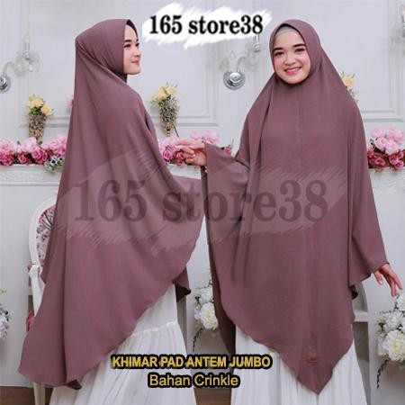 (Expert) Hijab/Jilbab/Khimar Pad Antem Jumbo Crinkle Syari Bergo Soft Pad Antem Aisyah