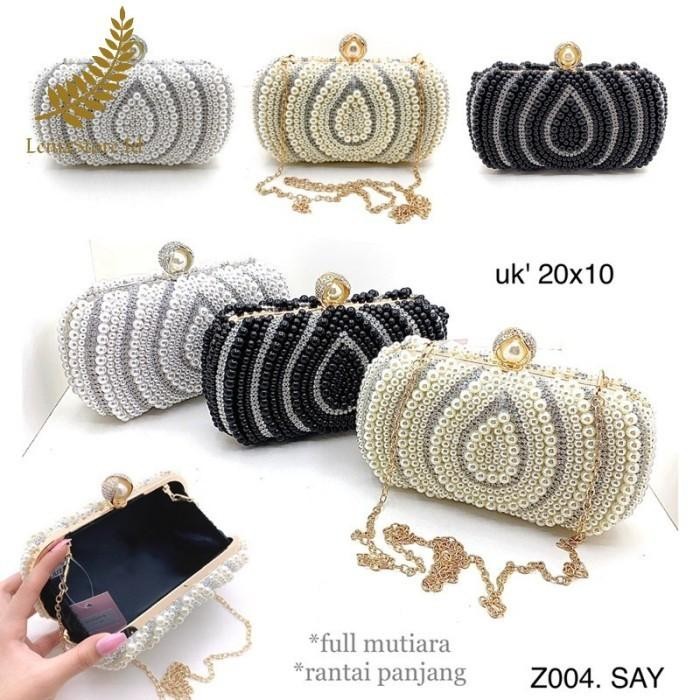 Tas pesta clutch wanita glitter mewah dan elegan terbaru mutiara pearl