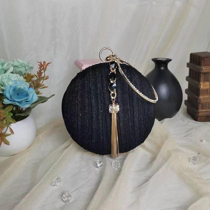 19561 TAS PESTA BULAT CLUTCH BAG KONDANGAN SLINGBAG PESTA ELEGAN Wanita