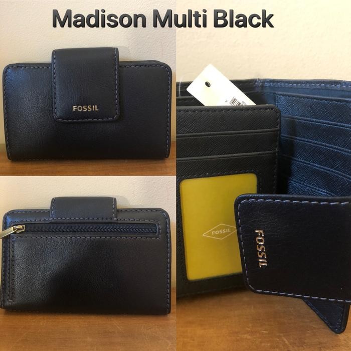 NWT Dompet Fossil Madison Multifunction Black