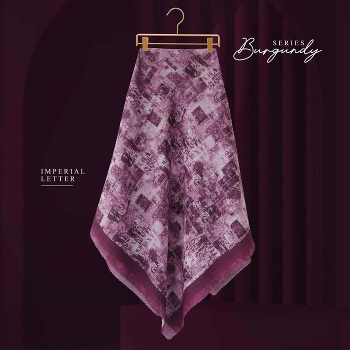(Expert) Hijab Segi Empat / Syari Motif /Jilbab Jumbo Burgundy Series 140x140, 130x130 & 120x120