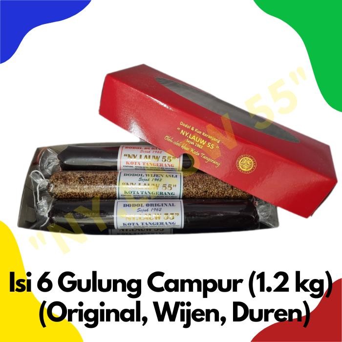

OR6T Dodol Ny. Lauw55 Paket Isi 6 (Rasa Wijen, Ori, Duren)
