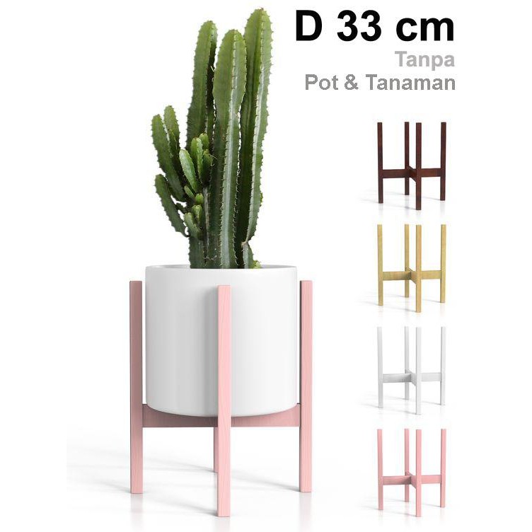 PREMIUM Standing Pot Bung Kayu / Dudukan Pot Bunga Kayu / Stand Pot Kayu