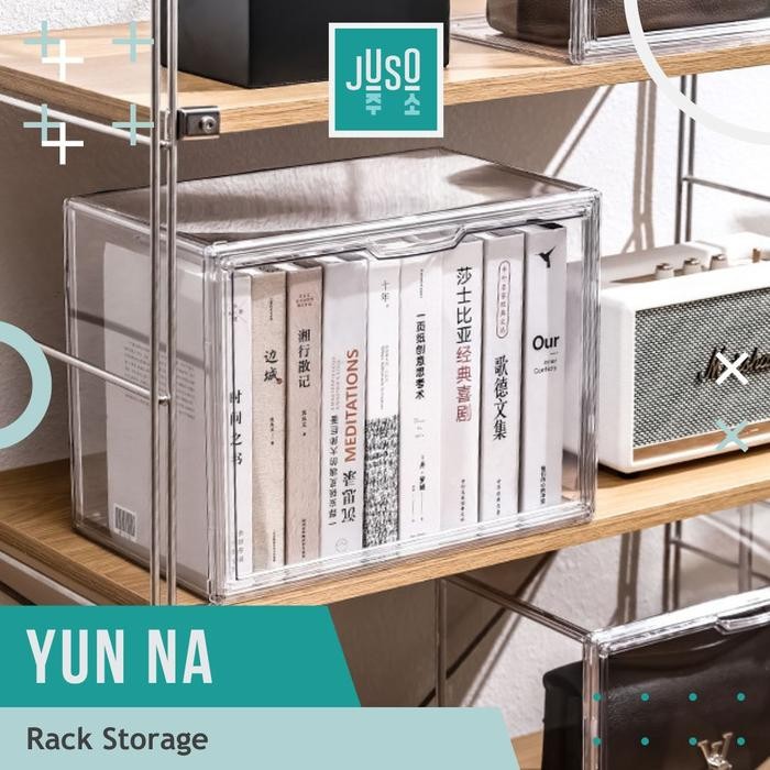PREMIUM Container Box Akrilik Buku Transparent Acrylic Book Magazine Organizer