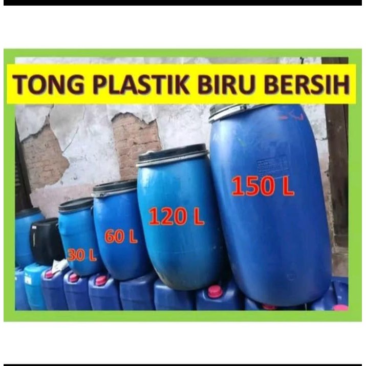 PREMIUM Tong Plastik Tempat Sampah / Tong Biru / Tempat Air BEKAS