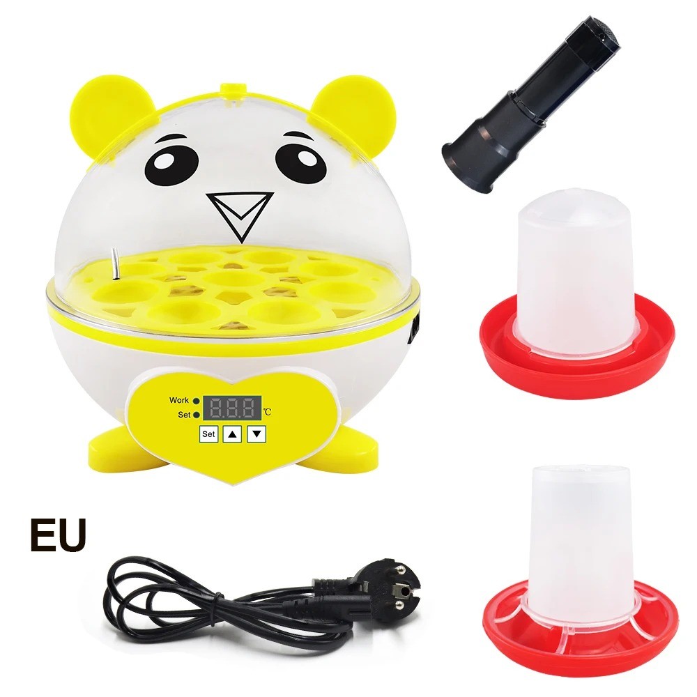 daniaastoree Small Incubator 9PCS Semi-automatic Incubator Egg Incubator Chicken Duck Quail Bird Egg