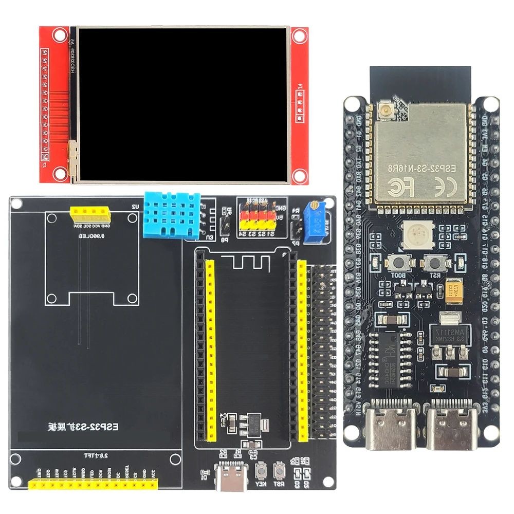 chaloiss ESP32-S3-DevKitC-1 Development Board Kit With 2.8 Inch TFT LCD BT 2.4G Wifi Module 8MB PSRA