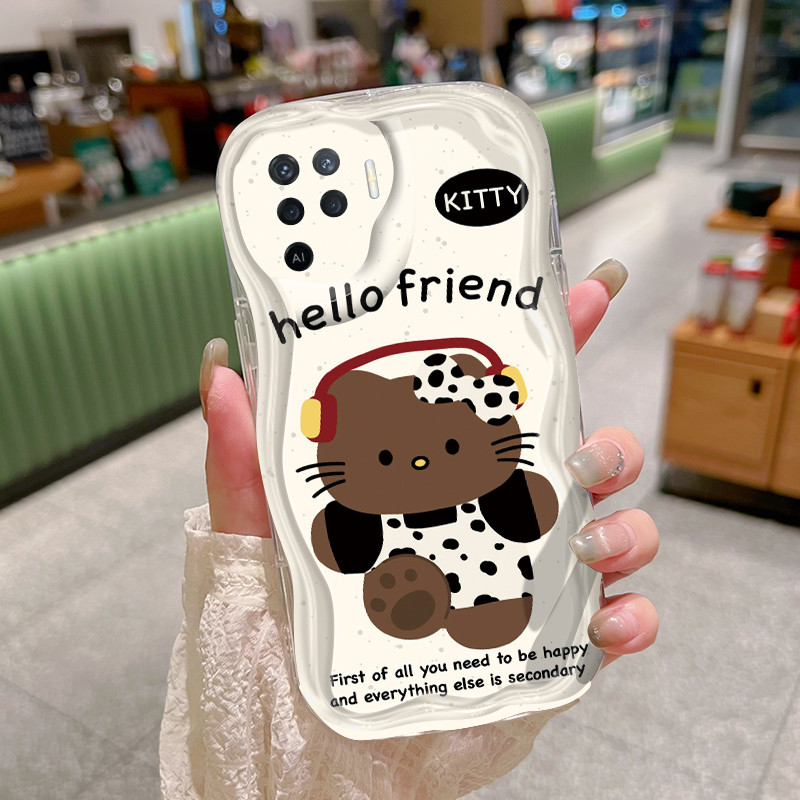 Casing Hp Untuk OPPO A94 F19 Pro Reno 5F Reno 5 Lite Reno5 F Reno5 Lite Case Casing pola kucing kopi