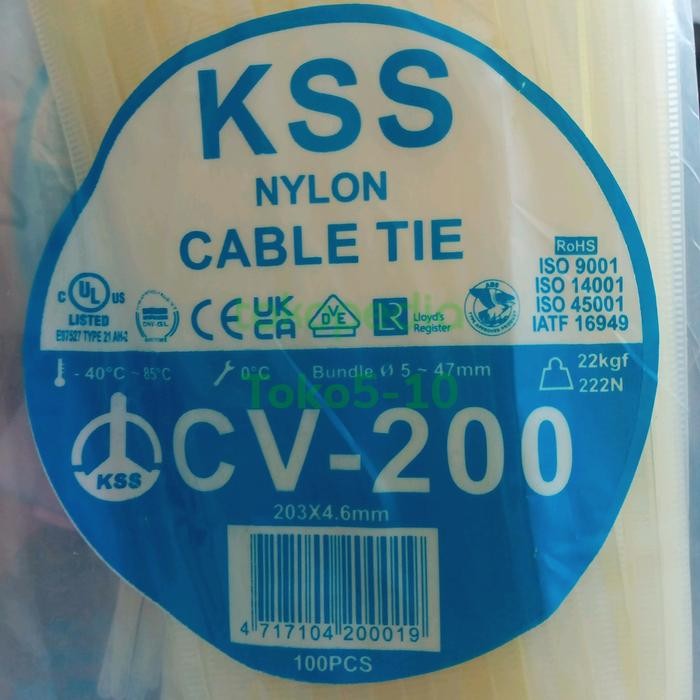 

ASLI kabel ties KSS CV-200 Kabel Tis Kabel Tie KSS 200mm Hitam Putih READY STOCK