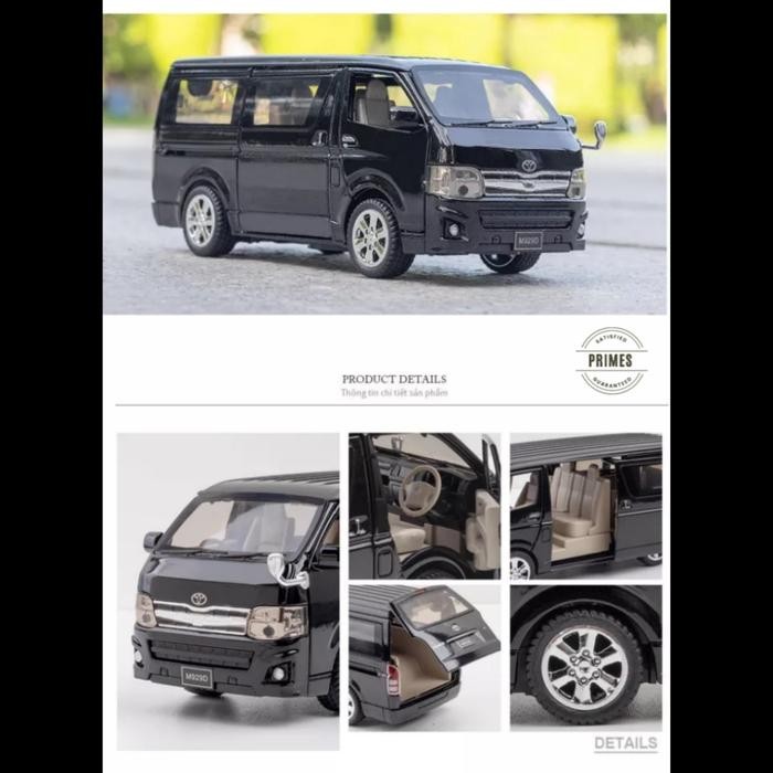 Diecast Mobil Miniatur Toyota Hiace Mainan Koleksi Mobil Skala 1:32