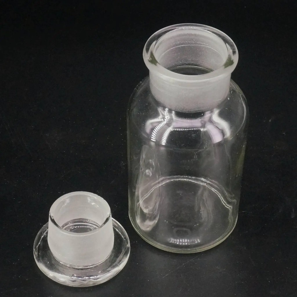 250ml Clear Glass Jar Wide Mouthed Reagent Bottle Chemical Experiment Ware Height 135mm
