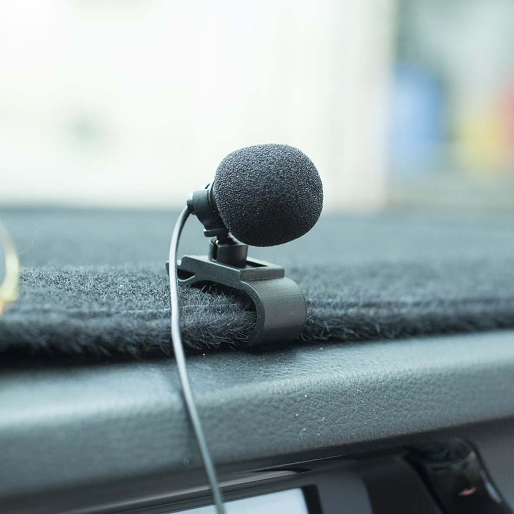 3.5mm Plug Car Radio External Microphone Mic With U Shape Fixing Clip Wired Mic 3m Cable For Bluetoo