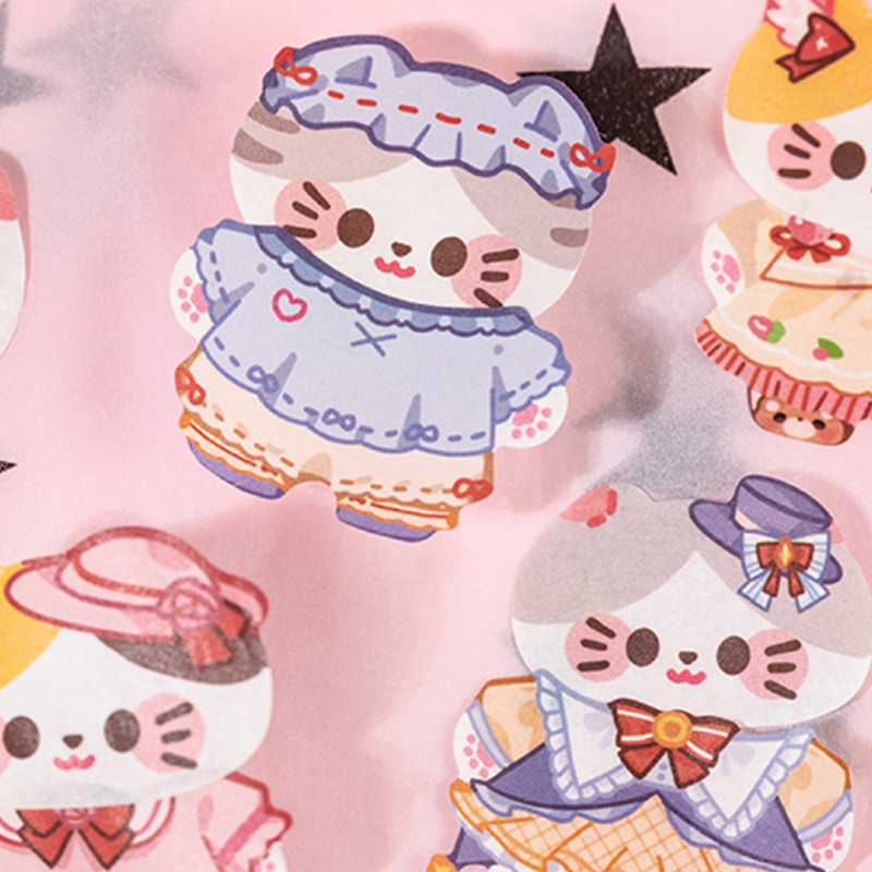 

8rolls Iiyi cat dress up 2.0 die-cut washi tape Stickers seal stickers DIY handbook