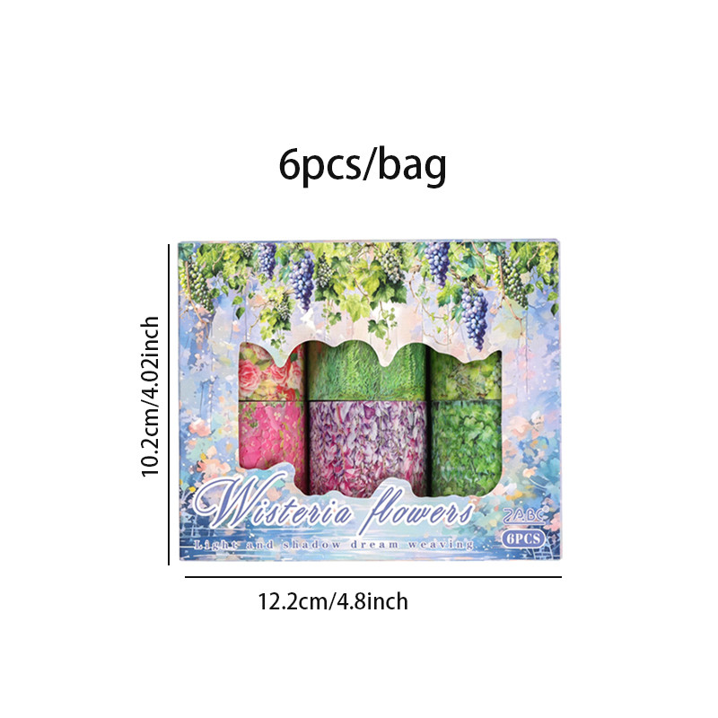 

2Style 6Rolls/box Light and Shadow Dream Weaving Series Boxed Tape Creative DIY Handbook