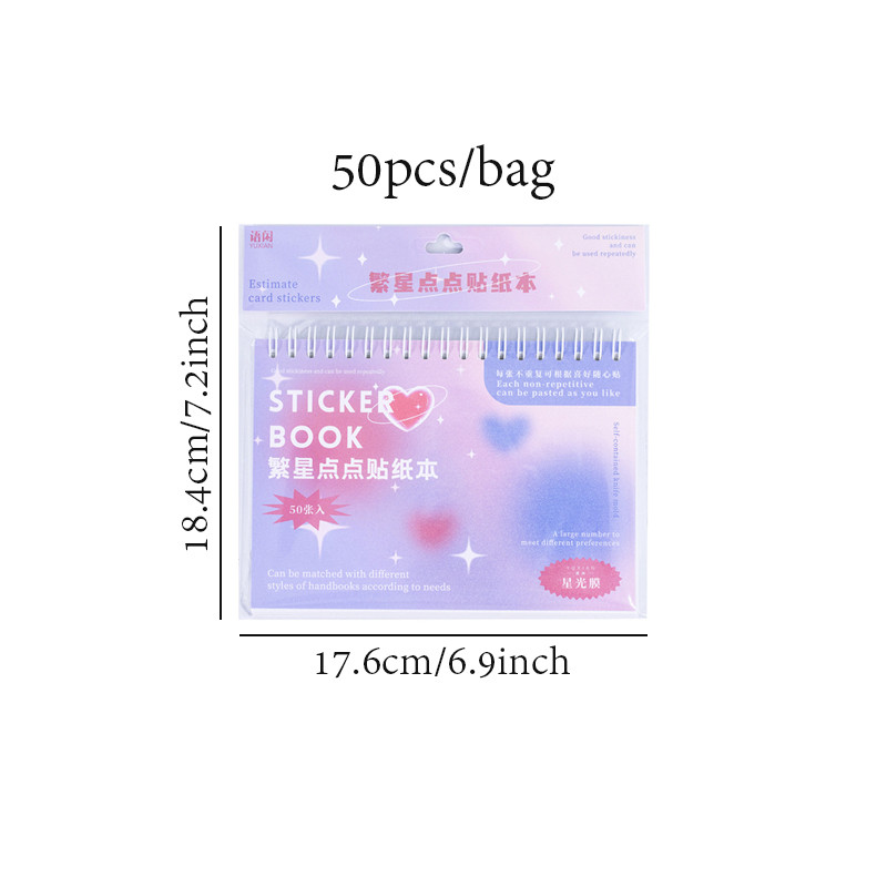 

1 style 50pcs/book Copperplate paper coil sticker book cartoon pattern DIY handbook Guka