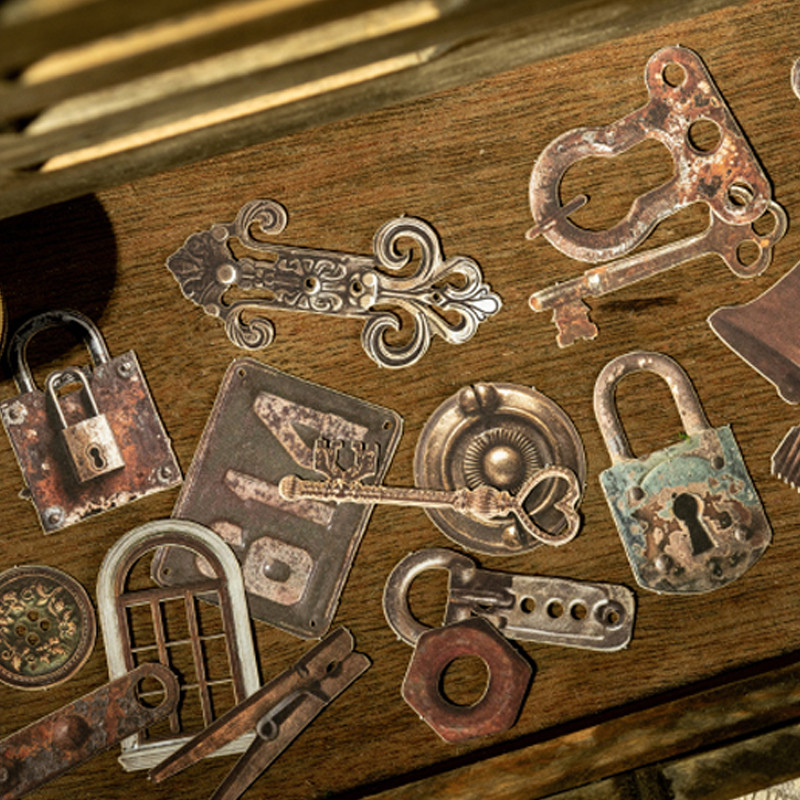 

60Pcs/bag My Handbook Table Series Vintage Decorative Hard Card Stickers DIY Notebook Phone