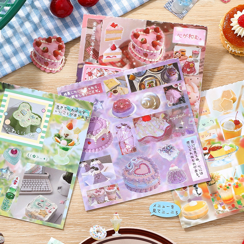 

2Style 30Pcs/bag Japanese food sticker book DIY handbook scrapbook photo frame envelope