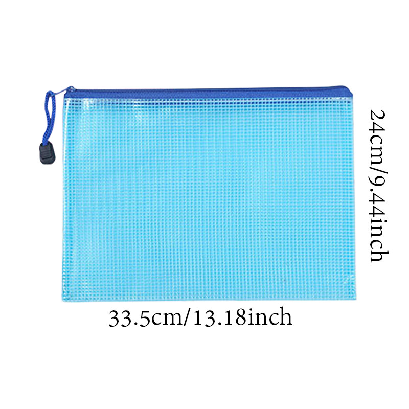 

5Pcs/bag document bag grid zip bag A4 information bag file bag student bag for Storage