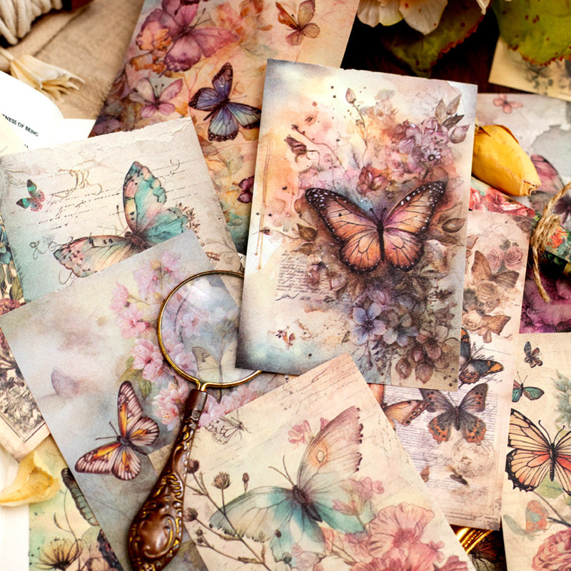 

4 styles 100pcs/pack garden whisper series material book DIY handbook bottoming paper