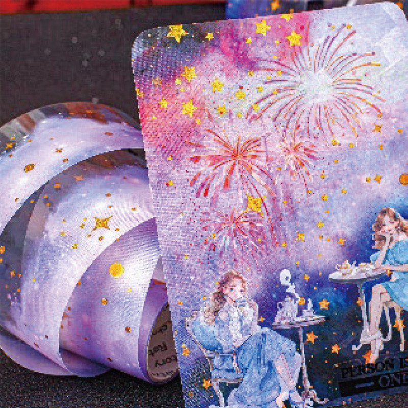 

2Style 3Rolls/bag Starland Series Stamping Material Tape Handbook DIY Photo Frame Notebook