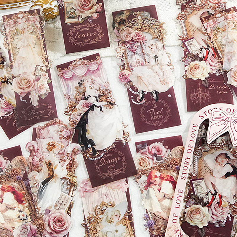 

40pcs/bag Garden Ode Series Flower Fairy Landscaping Stickers Handbook Materials DIY