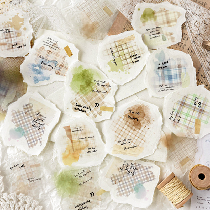 

90pcs Colourful Checkerboard Shop Series PET Stickers Handbook Material Collage DIY Diary