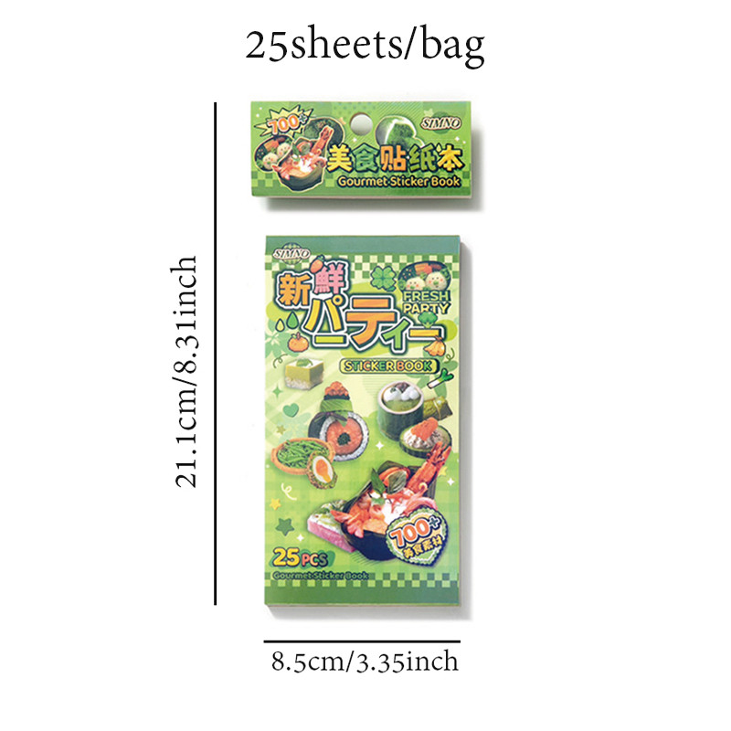 

25Pcs/book Food Theme Stickers Japanese and Korean Style Stationery Stickers DIY Handbook
