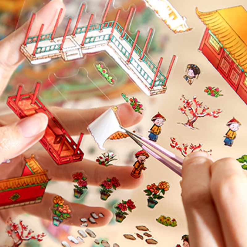 

3Pcs/6Pcs in Floating Dreams Uncharted Series Scenic Flat Stickers Diy 3d Miniature Scene