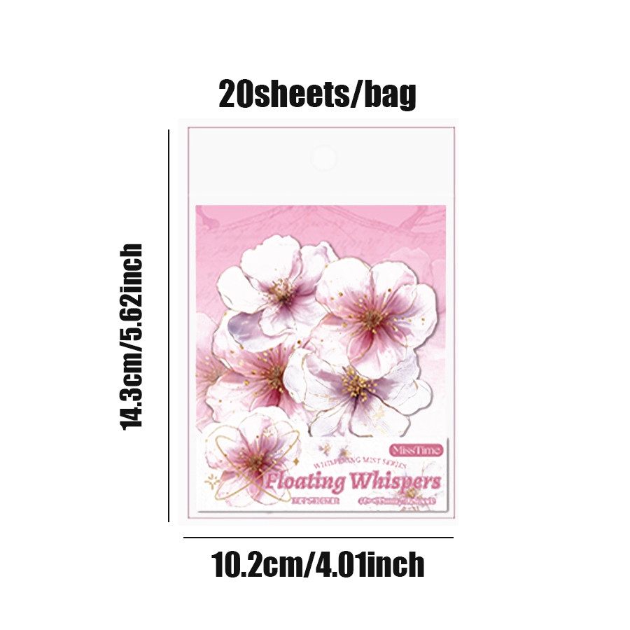

60pcs Misty Mist Flower Series PET hot stamping stickers vintage floral handbook DIY